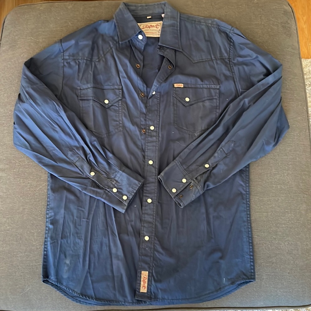 Blue Rafter C western shirt L white pearl snaps